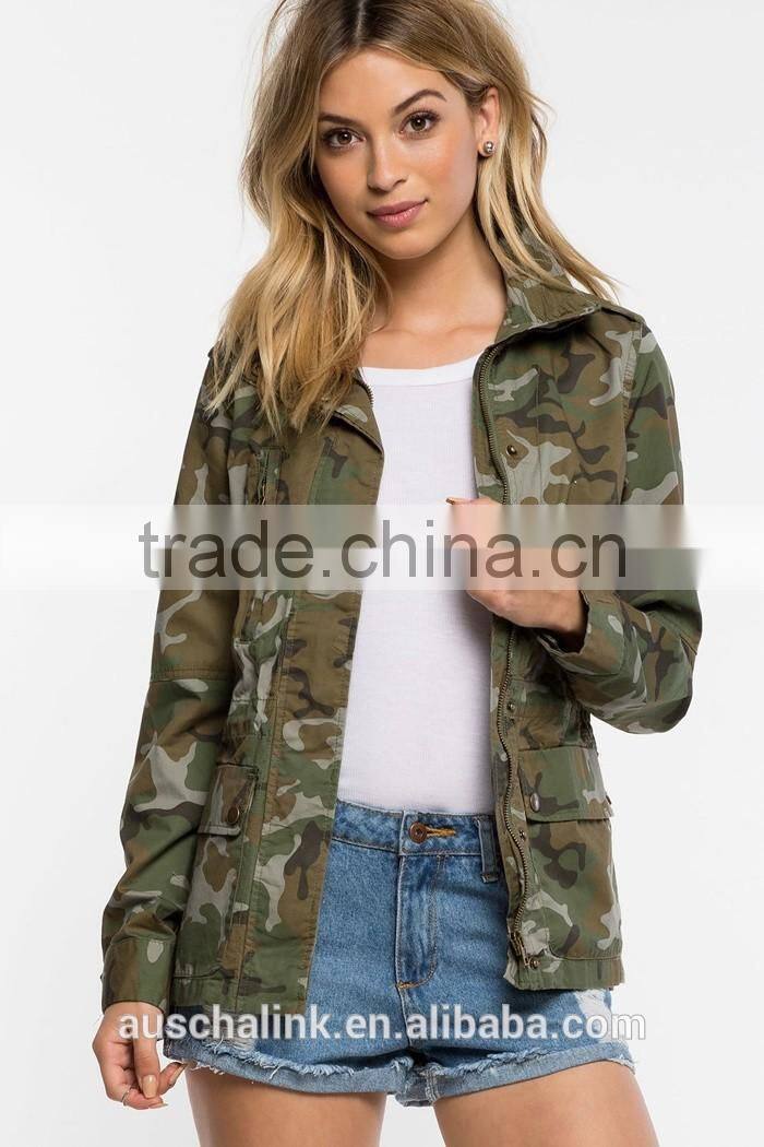latest fashion girls classic camouflage jacket