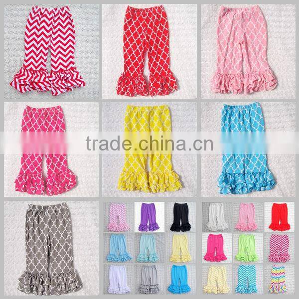 Childrens Boutique Ruffle Girl Leggings Wholesale Icing Triple Ruffle Pants