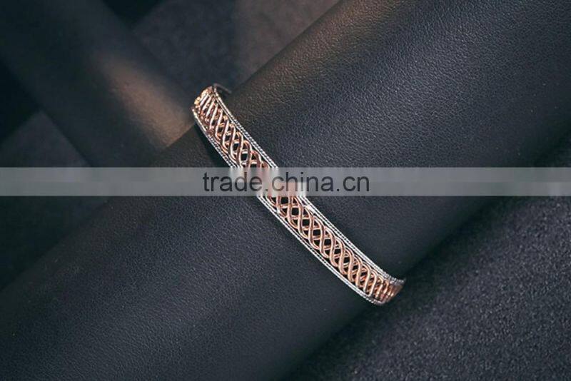 Fashion Design 925 sterling silver knit bangle bracelets