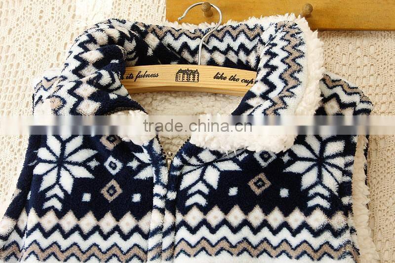 Winter women girl warm vest coral velvet sharpa slim fit vest non-sleeve casual jogging coat