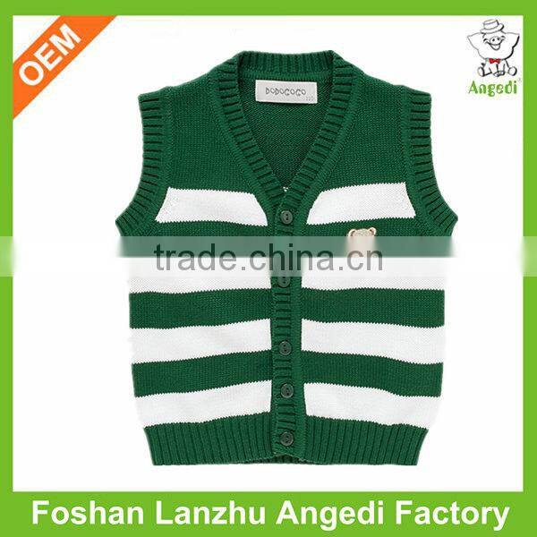 2016 custom baby boy's baby cardigan vest knitted jumper with placket