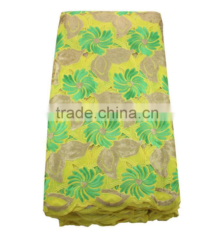 heavy gorgeous cotton voile lace with sequins L0241