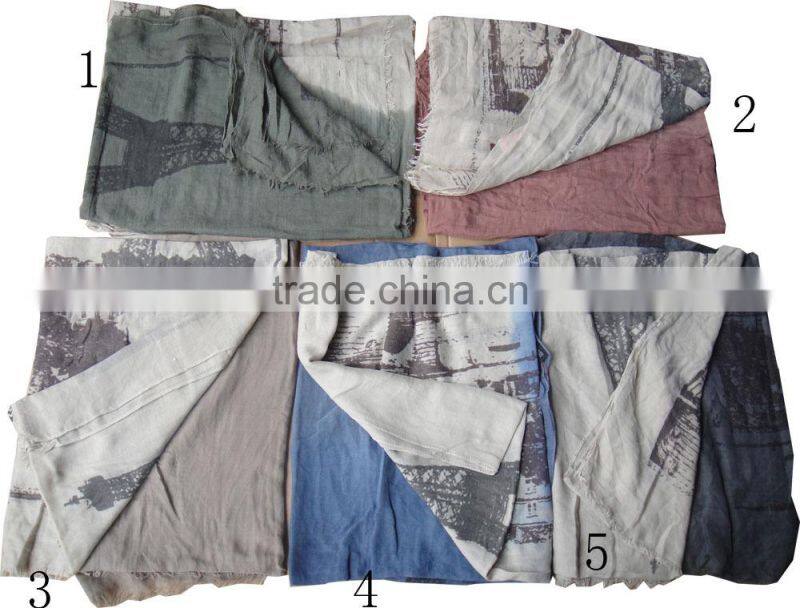 Fashion hot 100%viscose print geometric voile shawl