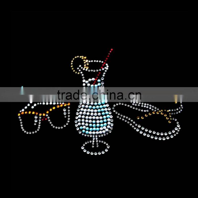 Beach shoes t shirt design hot fix rhinestone transfer motif