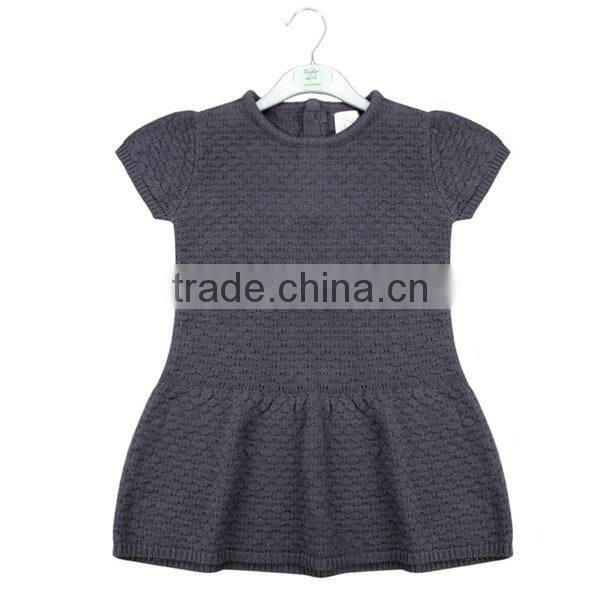 Baby simple designs knitwear clothing short sleeve baby knitting dress