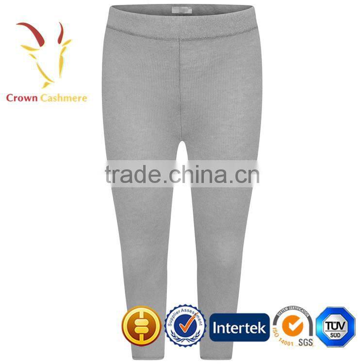 Grey Plain Baby Cashmere Pants, Children Cashmere Pants