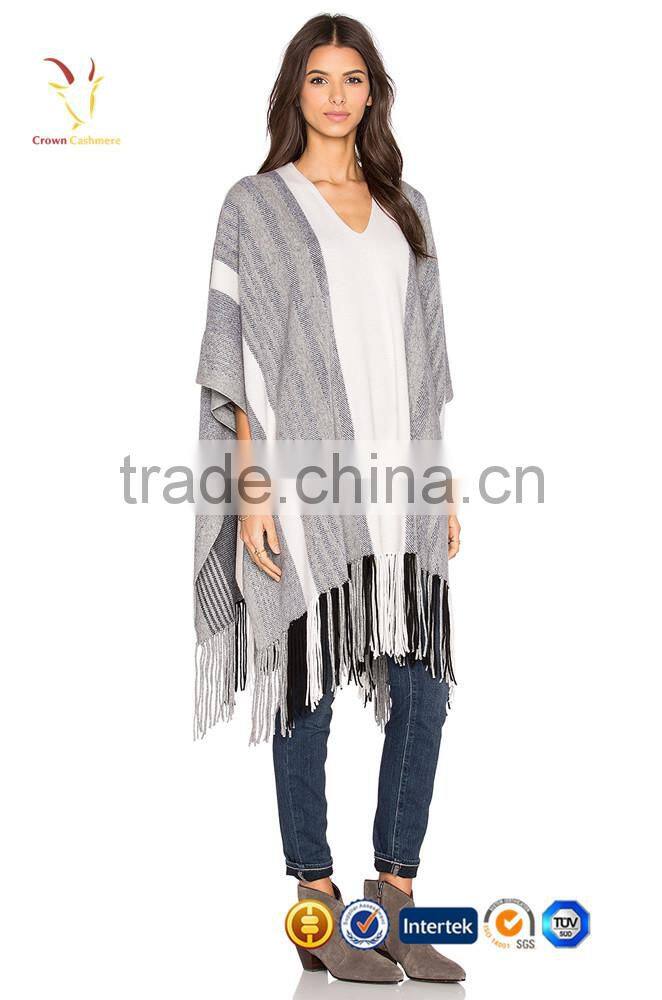 wholesale winter tassel women cashmere Knitted poncho