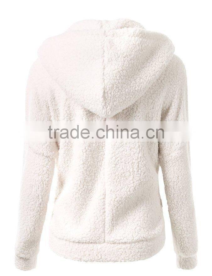 hot sale high quality super comfort custom zipper up women's hoodie coat