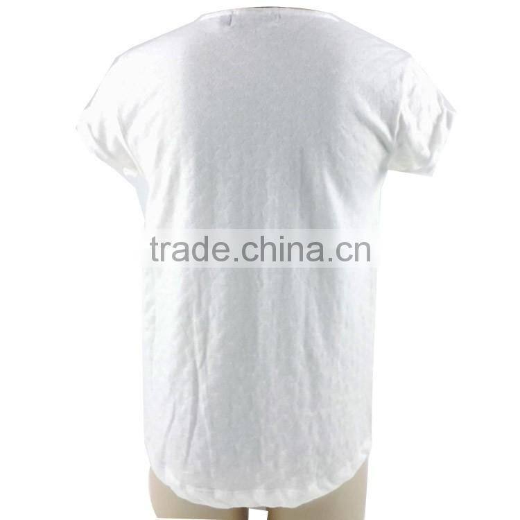 Europe fashion simple English letters printing girl short sleeve T-shirt