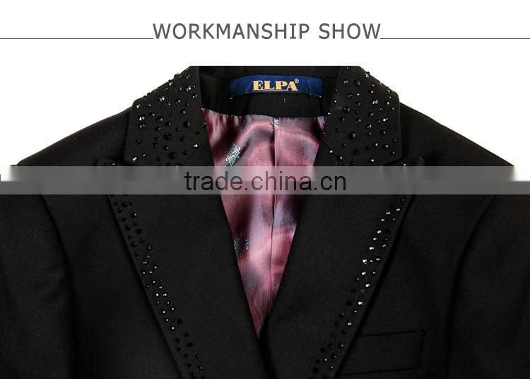 ELPA fancy flower boy black designer 3 piece formal suits for boys