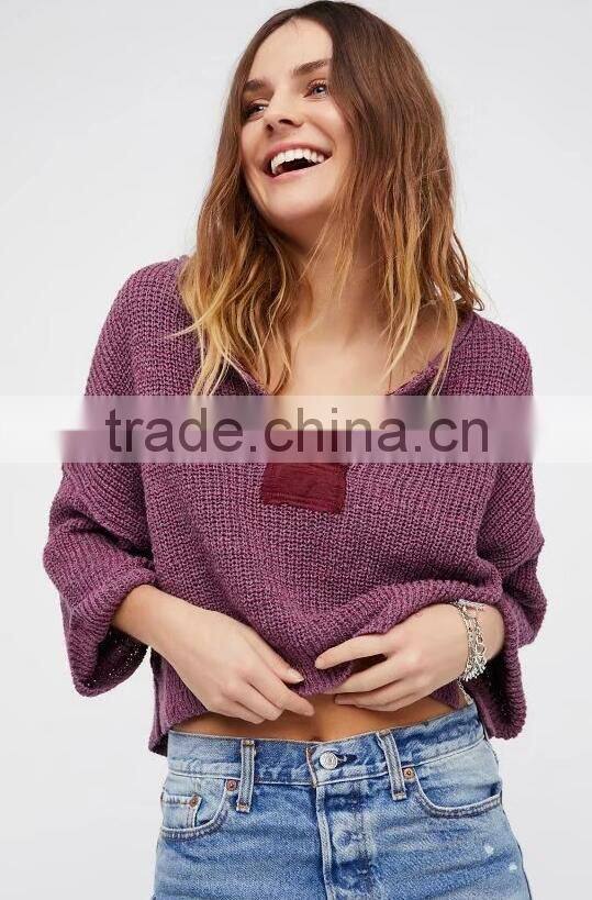 Runwaylover 127 New Style 2017 Ladies Deep V-Neck Loose Knitted T-Shirts