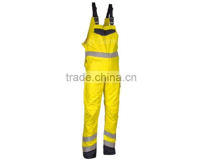 Yellow 300gsm Bib Overall with 3M reflective tape