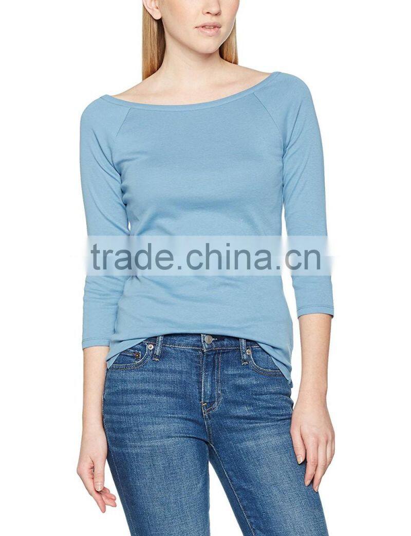 Women's Boat Neck 3/4 Raglan Sleeve T Shirt