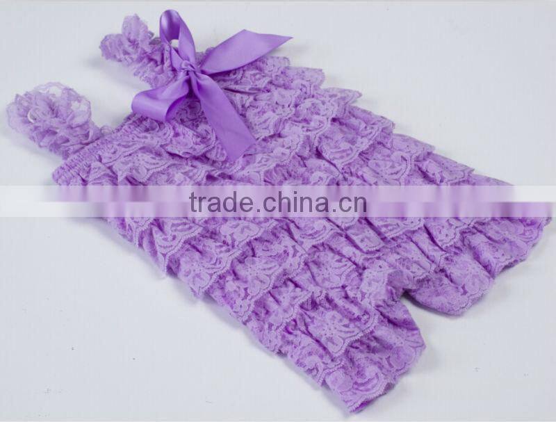Promotion solid colors lace romper petti baby girl lace romper newborn Infant jumpsuit children clothes