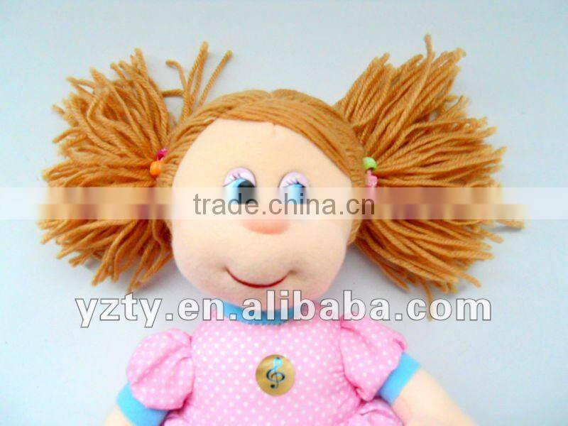 lovely soft plush girl doll musicl baby doll supply
