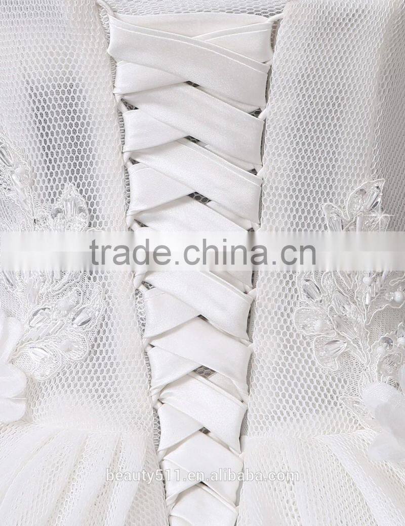 Strapless lace mermaid color wedding dress bridal for bride sleeveless sexy bridal dress F13201