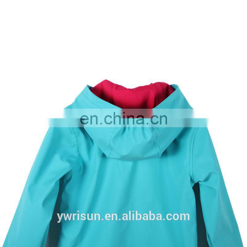 PUKR17001 Wholesale Kids Raincoat Children Sky Blue PU Raincoats For 2-10 Y