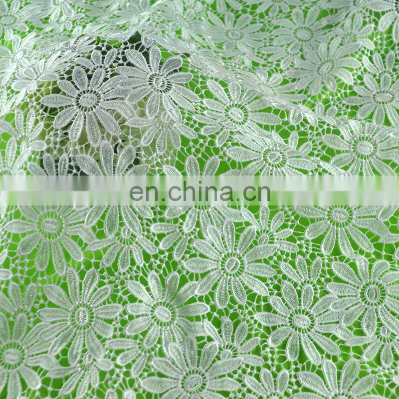 2017 hot sale good quality 100% polyester embroidery lace fabric for dress