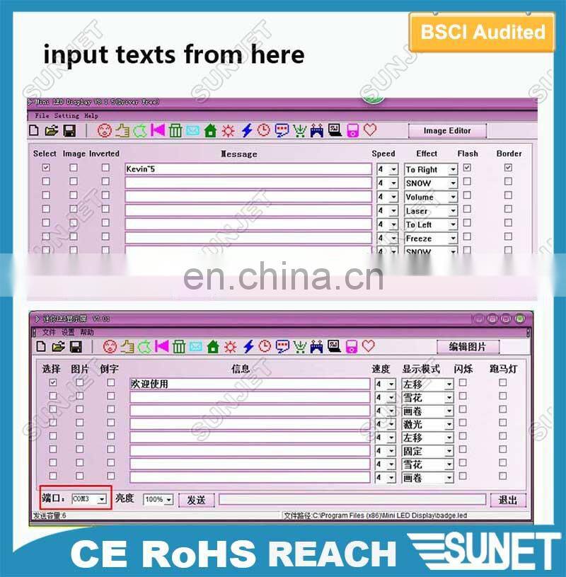 Factory direct sale led moving messages sheriff lapel pins