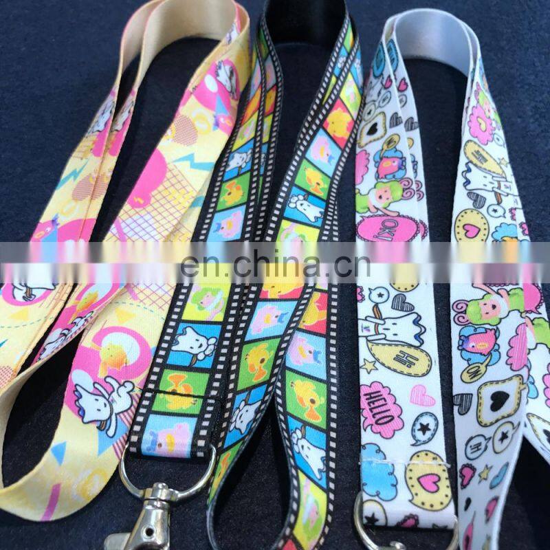 custom logo fashion colorful cheap screen printing neck polyeater lanyards