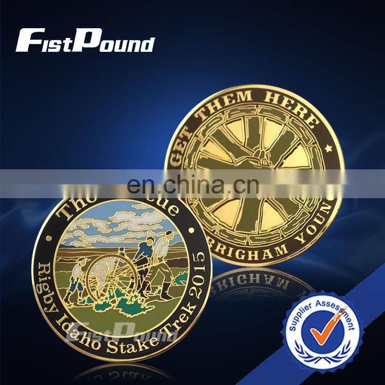 Hard enamel coin about silver plated