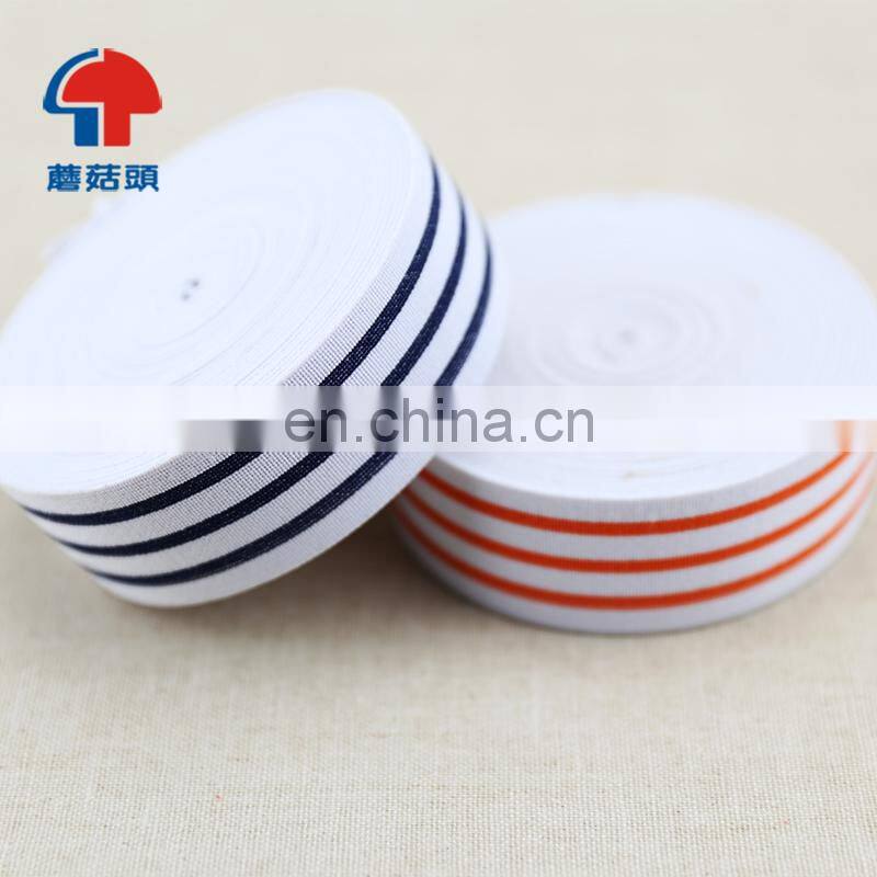 Colorful striped elastic webbing polyester nylon elastic band for hair