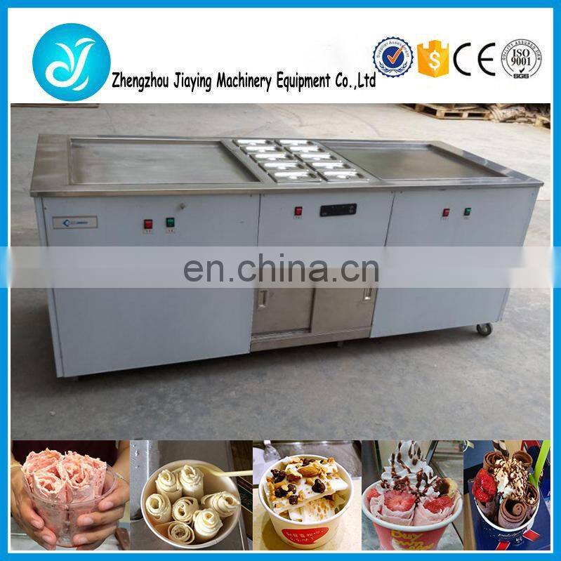 Fried Ice Cream Roll Machine with flat table