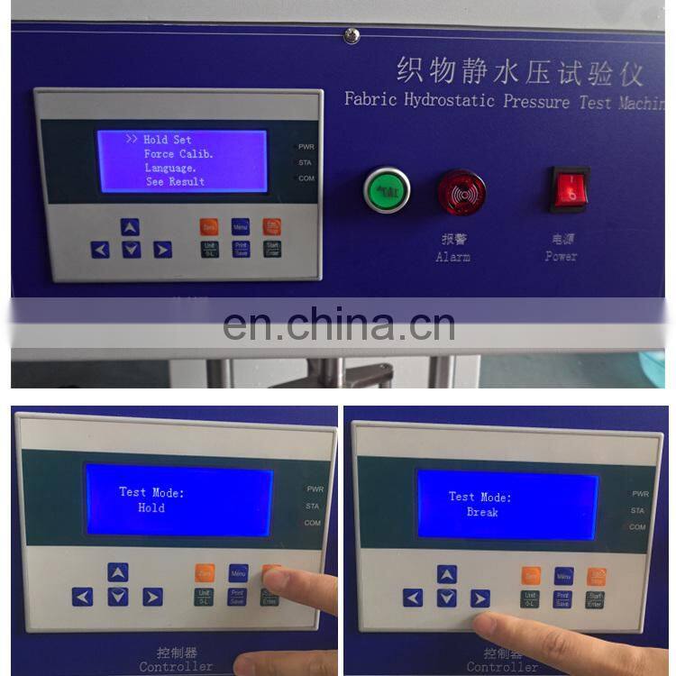 Economic and reliable fabric hydrostatic head pressure test machine digital tester