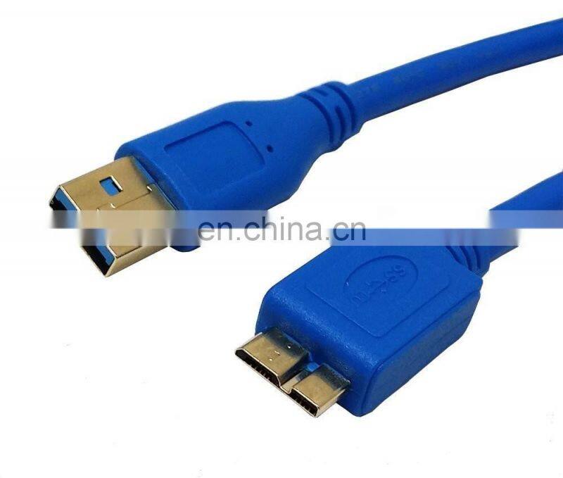 Superspeed USB 3.0 Type A Male to Micro B Male 24/28AWG Cable (10 Feet, Blue)