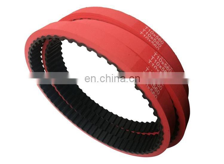 T10-630 Red rubber coated timing belt for Packing machine