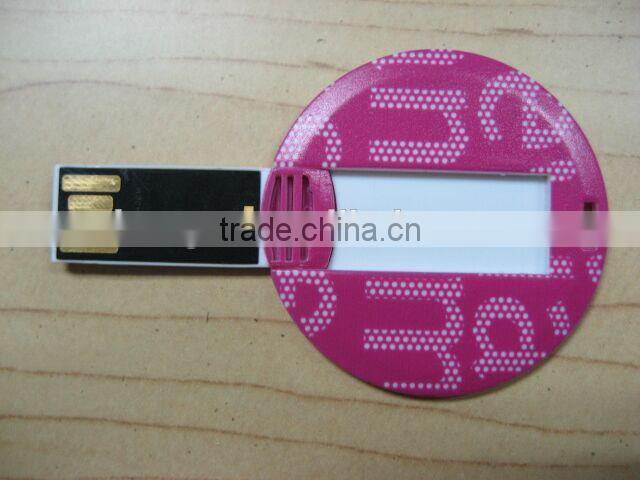 customized OEM LOGO bulk round card usb/mini card usb flash drive/circle card usb flash drive