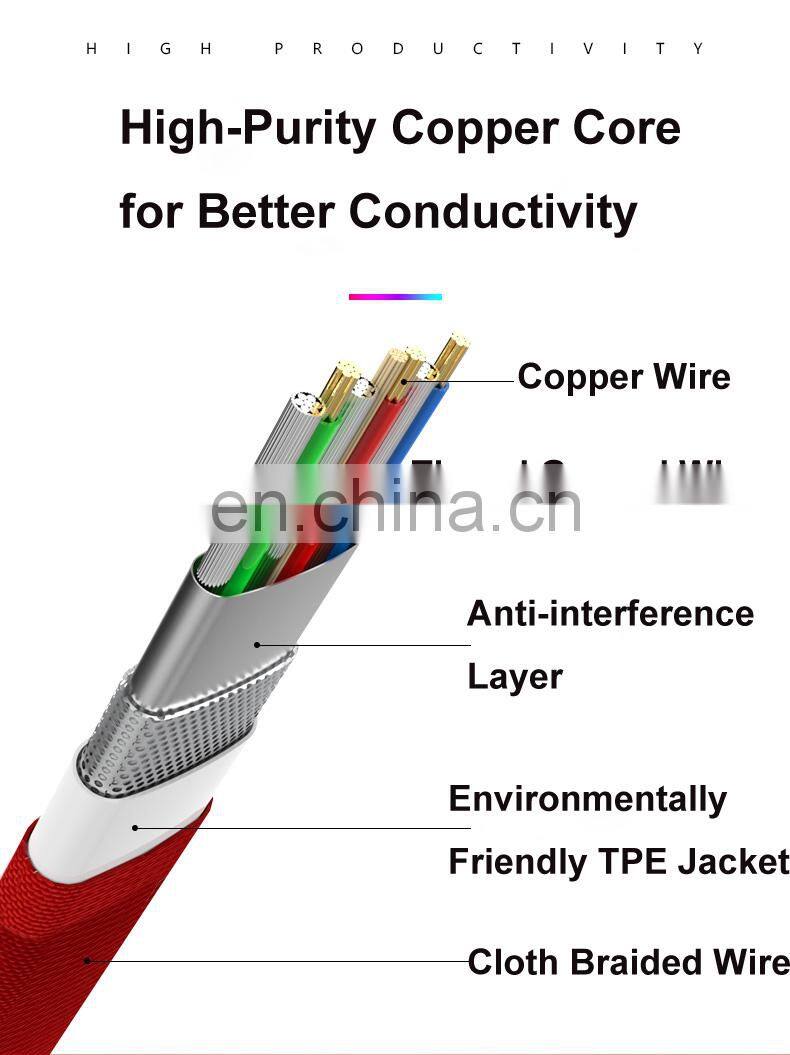 1.2M USB Charge Cable Fast Charging Mobile Data Cable for Christmas Gift