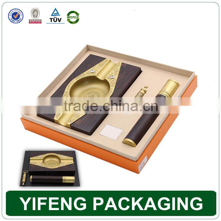 GuGuangzhou wenge custom wooden or cardboard cigar ashtray gift set angzhou wenge custom wooden cigar ashtray gift set