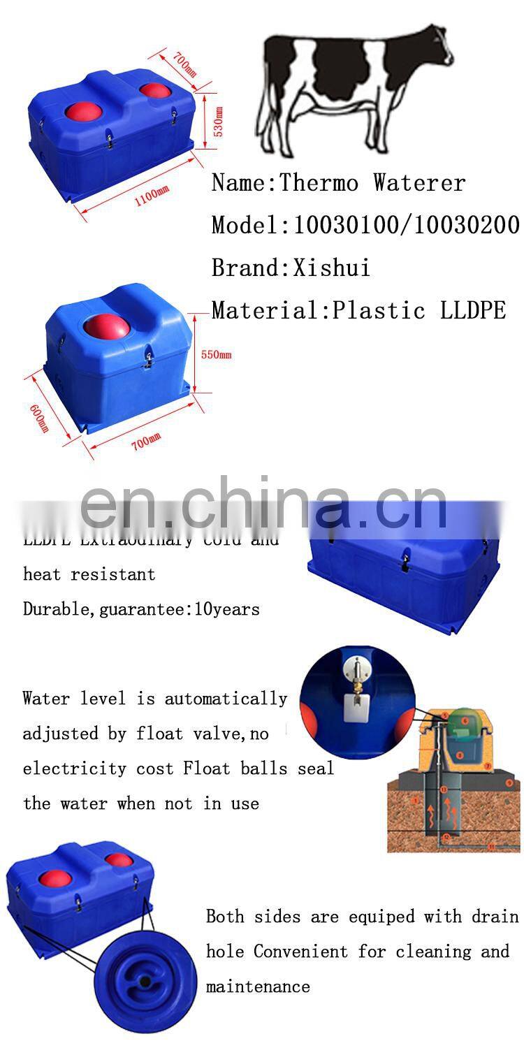 animal thermo heated water trough watering system for dairy cows and horses