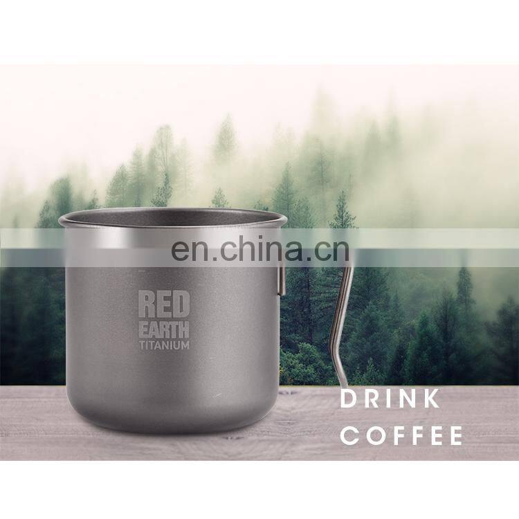 GiNT 440ML Home Office Cafe Portable Light Weighted 100% Titanium Cup Coffee Mugs with Handle