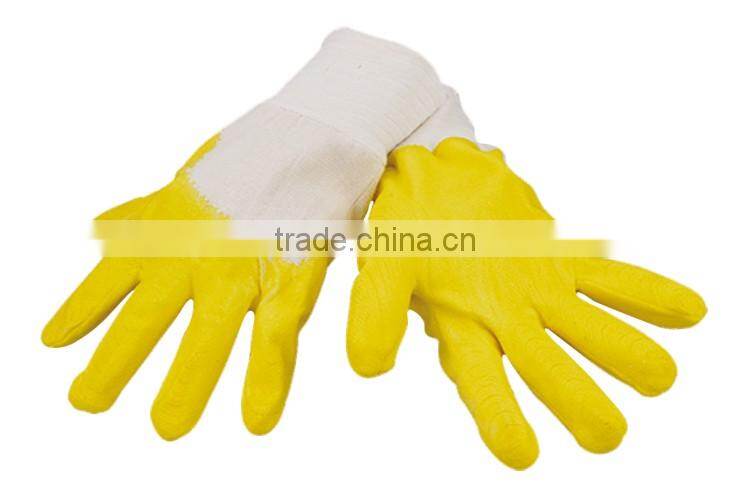 yellow chemical pvc resistant latex gloves,nitrile gloves LG060
