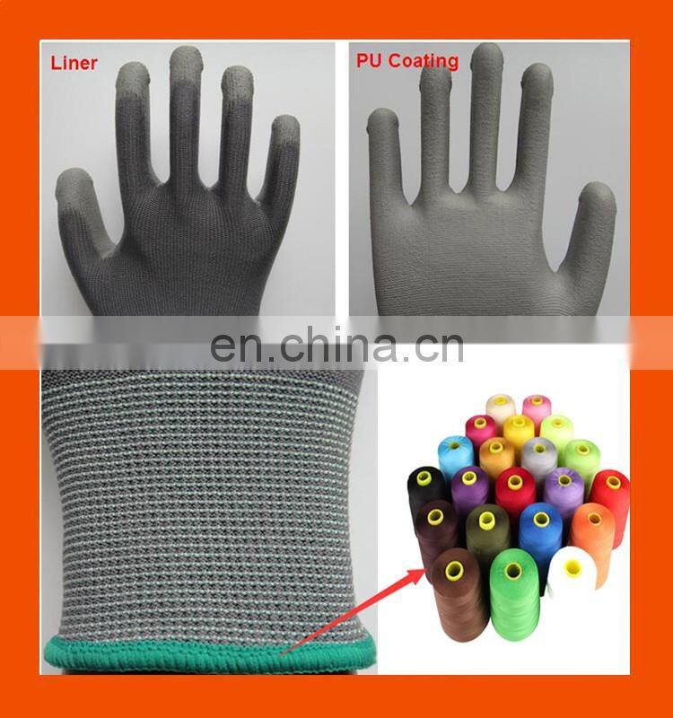 Blue orange pink gray pu coated gloves en388 4131 pu work gloves pu coating glove
