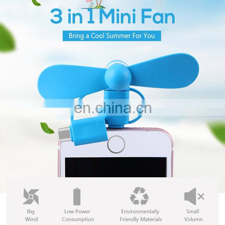Small Rechargeable Fan Factory,Mobile Phone 3 In 1 Portable Mini Usb Fan