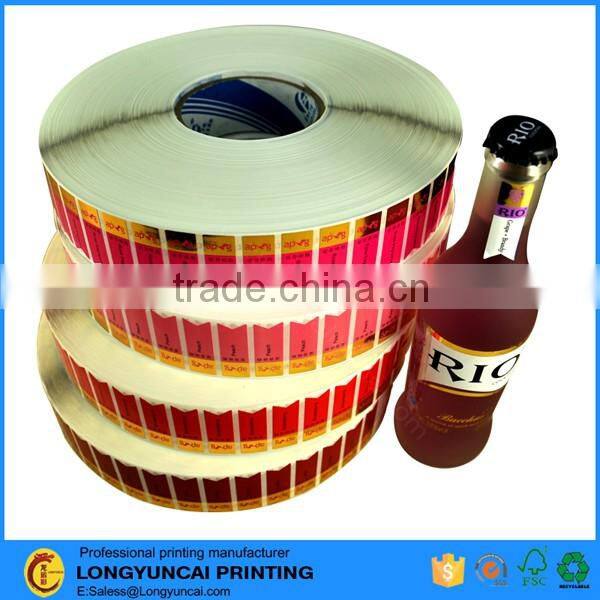 customized gold foil logo paper self adhesive roll sticker