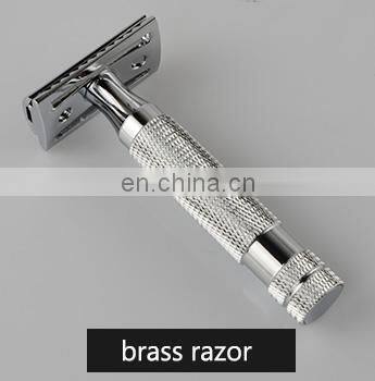best selling mens metal black stainessless classics 2 blades baber shaving double edge safety razor set