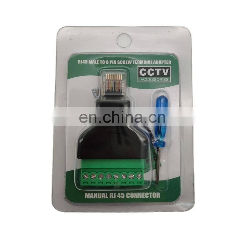 Easy Use Network RJ45 Male To 8 Pin Block Av Terminal Connector Screw Adaptor
