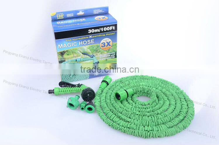 Expandable hose as seen on TV with 7 function gun shrinking garden rubber hose