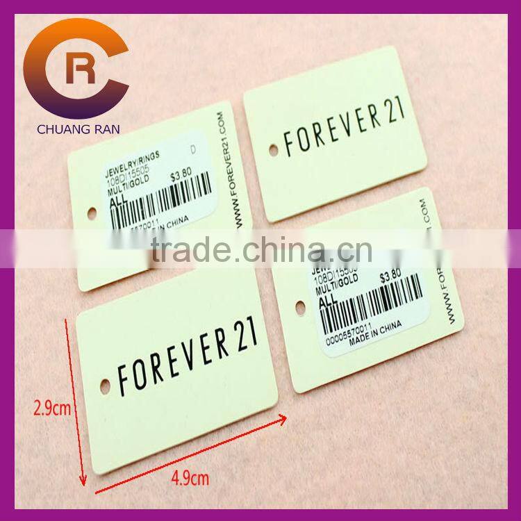 Thick black card gold printing cheap jewelry hangtag