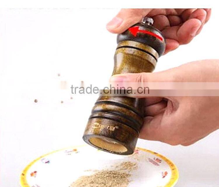 Wood Pepper Mill with Strong Ceramic Grinder 8"