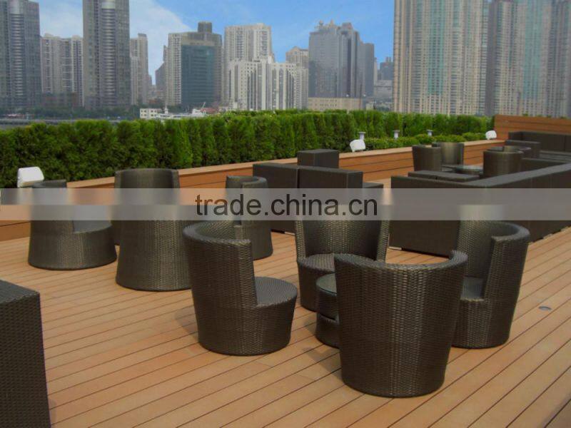 WPC decking board with anti-slip and UV-protect, waterproof advantage