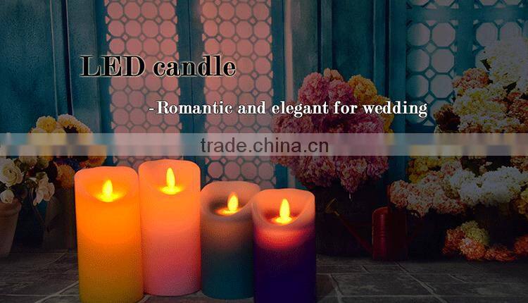 Flickering multi-colored LED wax pillar Candle