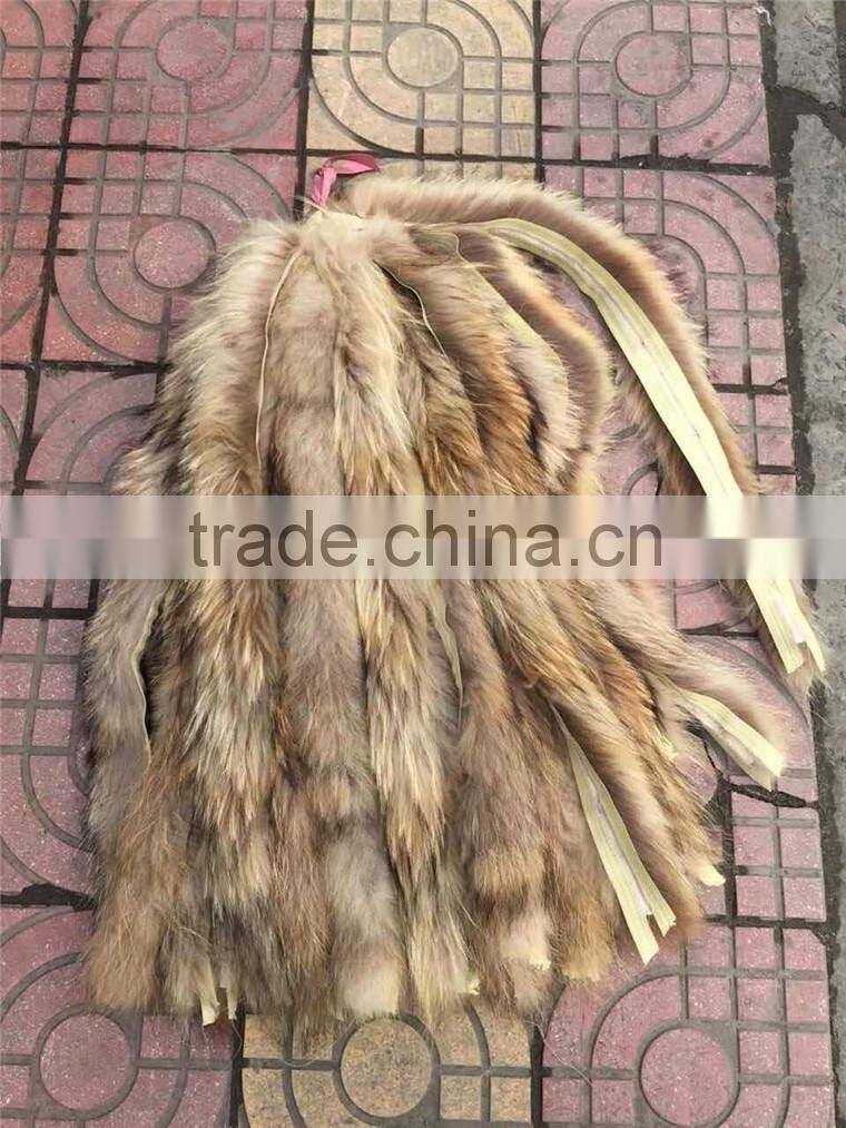Fur clothes Raw Material Real Raccoon Fur Stripes