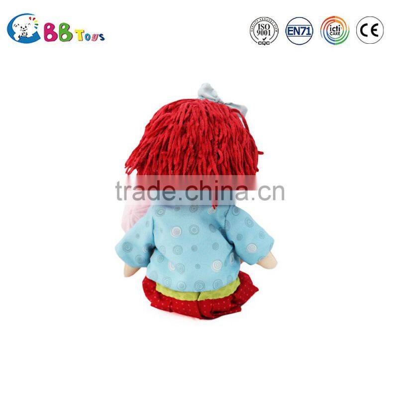 ICS Certified factory Alibaba gold supplier plush toys a mom with red hair plush soft dolls toys for baby
