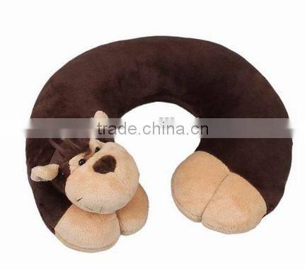 2015 fashion Plush animal u-shaped pillows in car /soft plush animal pillows
