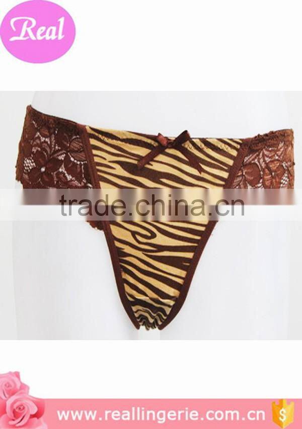 brown sexy lace ladies g-string underwear